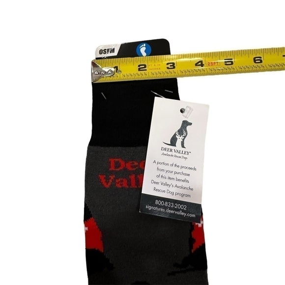 NWT Deer Valley Avalanche Rescue Dogs Tall Socks - Gray and Red - Picture 7 of 7